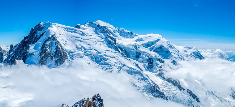 Panorama,View,Around,Top,Of,Mont,Blanc,Mountain,Peak,,Highest