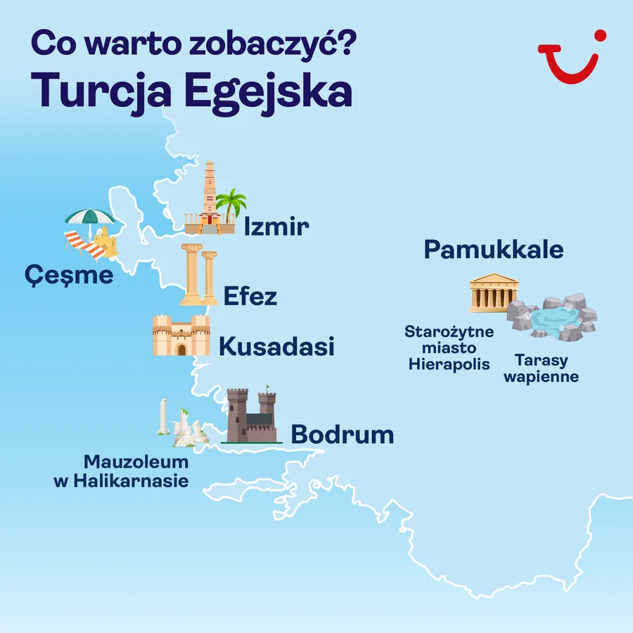 Co warto zobaczyć w Turcji Egejskiej? Największe atrakcje turystyczne 18 Turcja Egejska - co warto zobaczyć - mapa